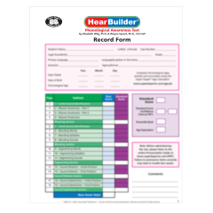 HearBuilder  Phonological Awareness Test  Forms (H-PAT)