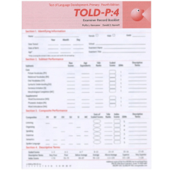 TOLD-P:4 Examiner Record Forms (25)