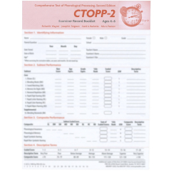 CTOPP-2 Profile/Examiner Booklets - Ages 4-6 (25)