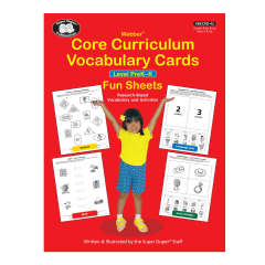 Webber® Core Curriculum Vocabulary Cards Fun Sheets - Level PreK-K