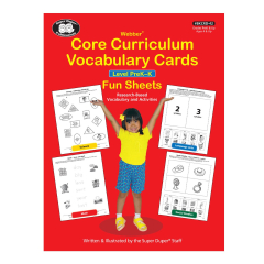 Webber Core Curriculum Vocabulary Cards Fun Sheets - Level PreK-K