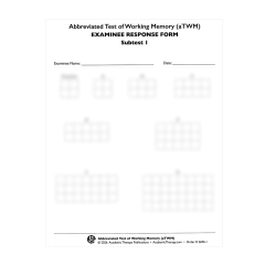 aTWM Examinee Response Forms (25)