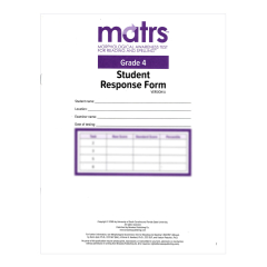 MATRS Student Response Form, Grade 4 (10-Pack)
