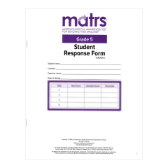MATRS Student Response Form, Grade 5 (10-Pack)