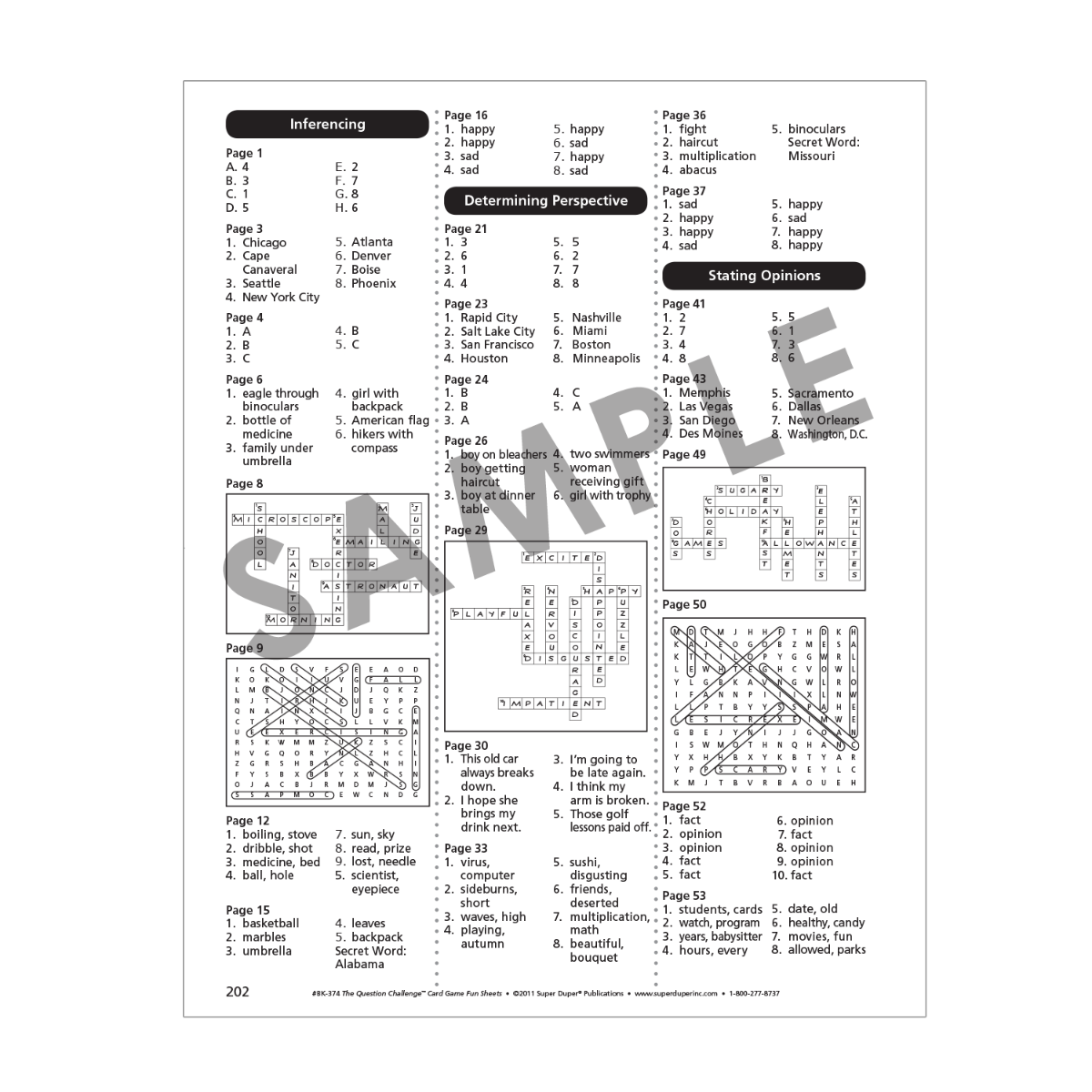 The Question Challenge Card Game Fun Sheets