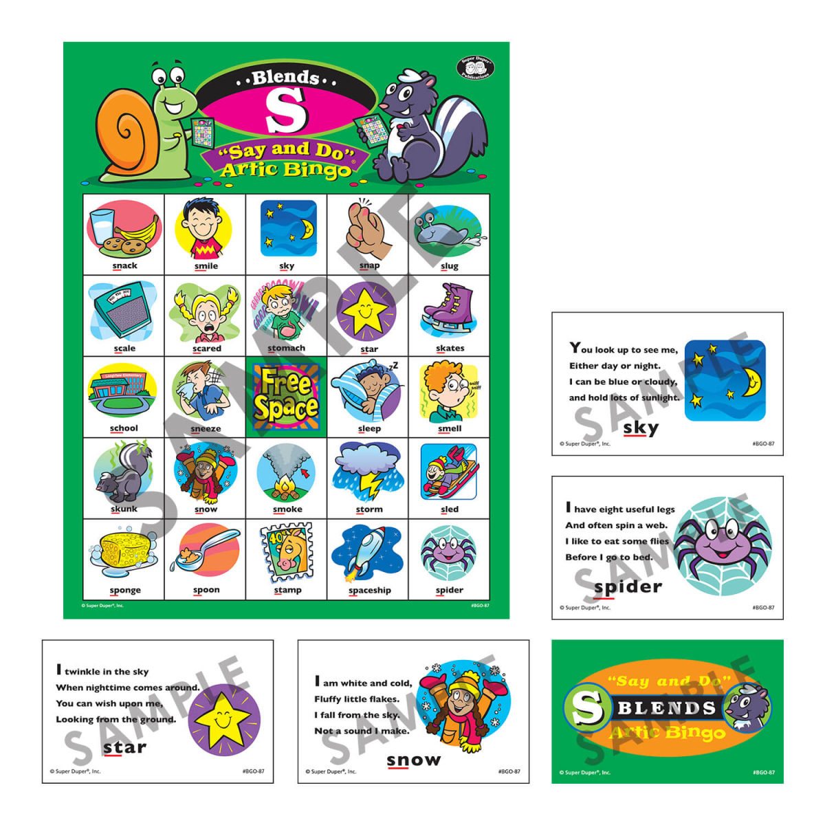 Say and Do S, R, L Blends Bingo
