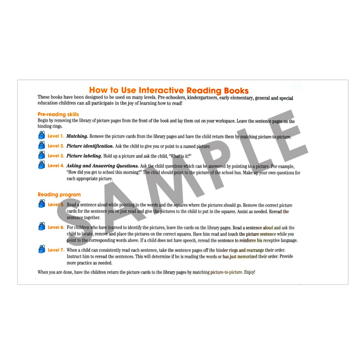 I Go To School Interactive Reading Book