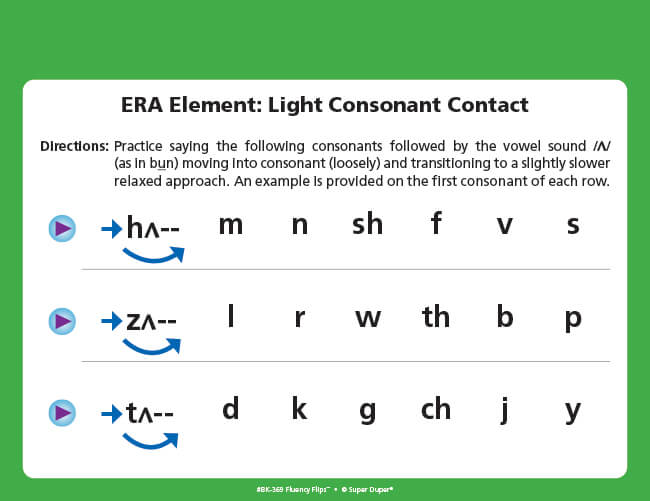 Fluency Flips Audio Sample - Light Consonant Contact Sound - Consonants