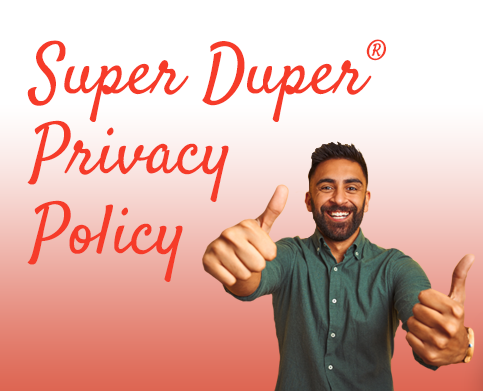 Privacy Police Banner with man holding two thumbs up