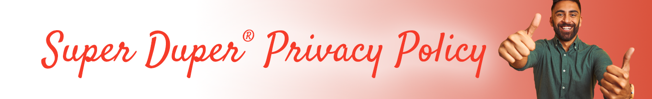 Privacy Police Banner with man holding two thumbs up