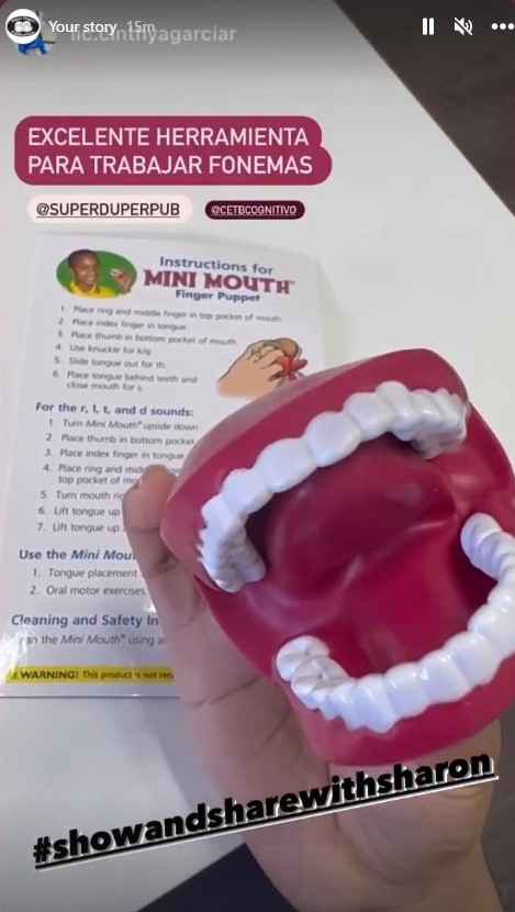 small red finger puppet mouth for speech therapy