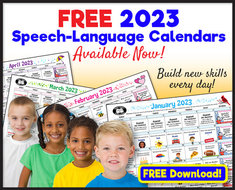 Free 2021 Speech-Language Calendars