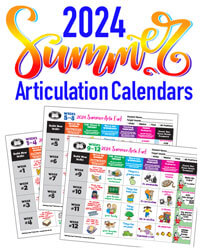 Summer Articulation Calendars