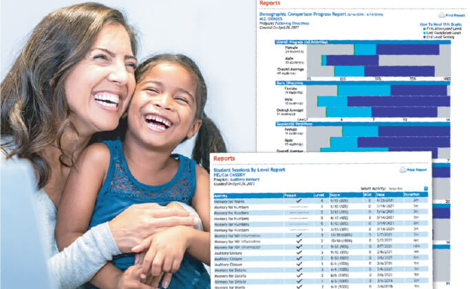 Comprehensive reports which highlights data tracking metrics, with separate sections tailored for educator analytics and parent updates.